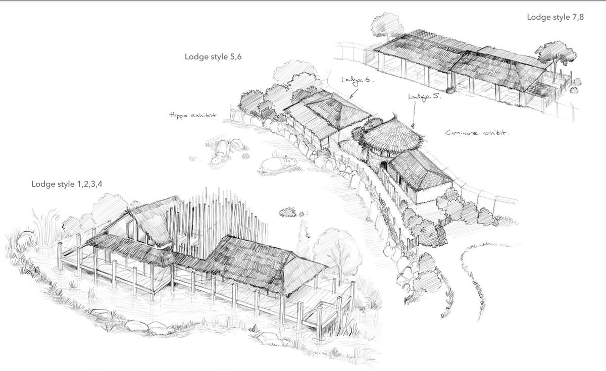 Artist's impression of the new wildlife and lodge development at West Midland Safari Park.