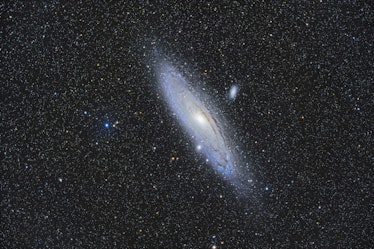 The famous Andromeda Galaxy, Messier 31, and related galaxies.  M32, below it and it looks like...
