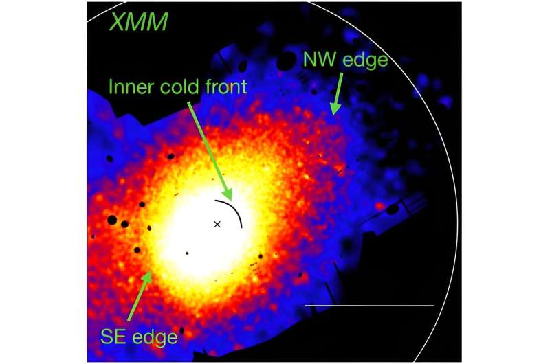 Two large cold edges have been discovered in the galaxy cluster Abell 3558